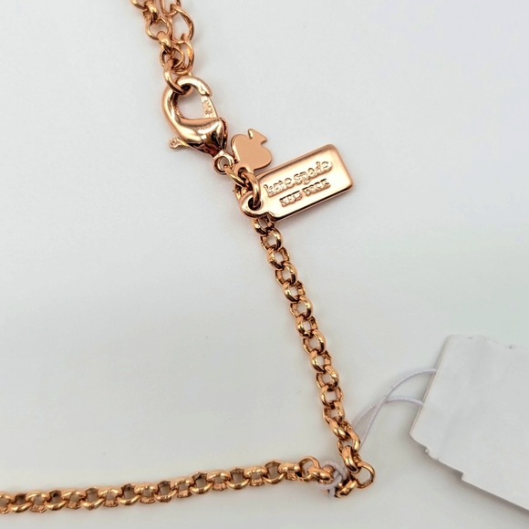 Kate Spade Rose Gold Star Cut Crystal Tennis Necklace, Comes with Dust Bag - Picture 10 of 11